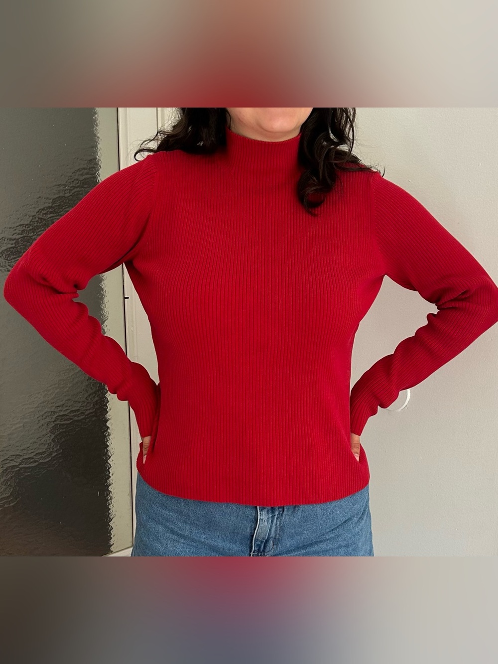 Worthington Red Christmas Knit Holiday Sweater | Size Large